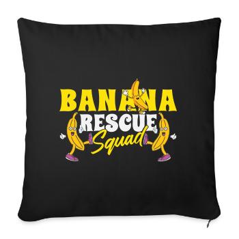 Banana Fruit Lover Banana - Sofa pillowcase 17,3'' x 17,3'' (45 x 45 cm) - black - Front