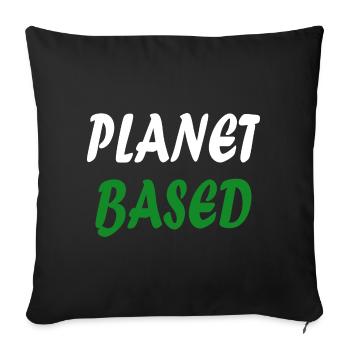 Planet based vegan - Sofa pillowcase 17,3'' x 17,3'' (45 x 45 cm) - black - Front