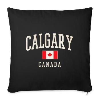 Calgary Canada Vintage - Sofa pillowcase 17,3'' x 17,3'' (45 x 45 cm) - black - Front