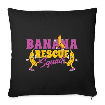 Brigade de sauvetage de bananes - Housse de coussin décorative 45 x 45 cm - noir - Devant