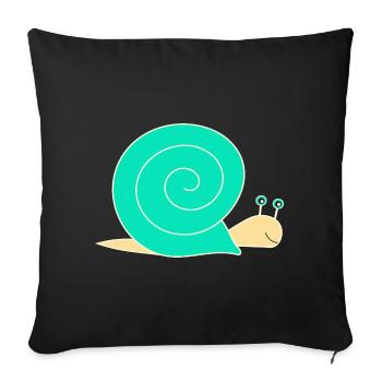 snail - Sofa pillowcase 17,3'' x 17,3'' (45 x 45 cm) - black - Front