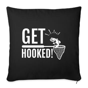 I love fishing - Sofa pillowcase 17,3'' x 17,3'' (45 x 45 cm) - black - Front