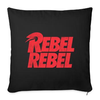 David Bowie Rebel Rebel Rot - Sofakissenbezug 45 x 45 cm - Schwarz - Vorne