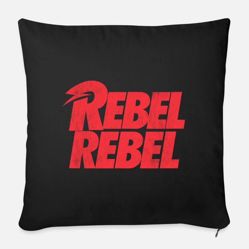 David Bowie Rebel Rebel Rot - Sofakissenbezug 45 x 45 cm - Schwarz