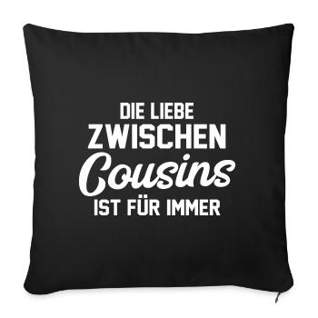 Cousins Cousin - Sofakissenbezug 45 x 45 cm - Schwarz - Vorne