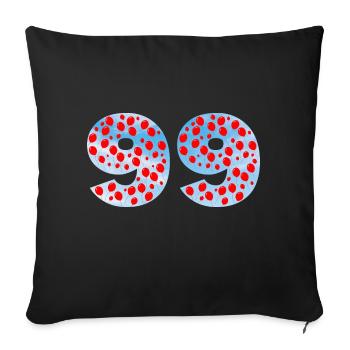 99 Balloons - 99 Red Balloons - Sofa pillowcase 17,3'' x 17,3'' (45 x 45 cm) - black - Front