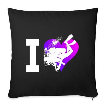 Plongée sous-marine Plongeur Homme Plongeur Plongeur Plongeur - Housse de coussin décorative 45 x 45 cm - noir - Devant