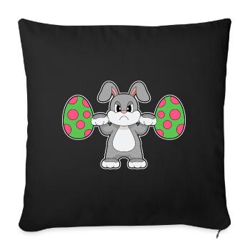 Culturisme de Pâques Bunny - Housse de coussin décorative 45 x 45 cm - noir - Devant