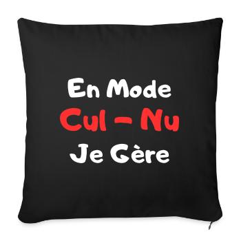 Naked Fashion Funny Naturist Gift - Sofa pillowcase 17,3'' x 17,3'' (45 x 45 cm) - black - Front