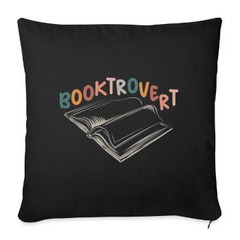 booktrovert book love retro books vintage reading - Sofa pillowcase 17,3'' x 17,3'' (45 x 45 cm) - black - Front