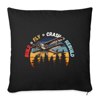 Maquettiste Modèle D’avion RC Bâche Flying Fun - Housse de coussin décorative 45 x 45 cm - noir - Devant