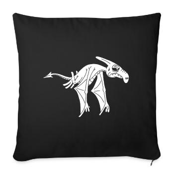Dinosaure volant blanc - Housse de coussin décorative 45 x 45 cm - noir - Devant