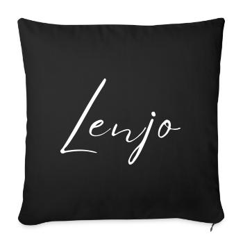 Lenjo Name T-Shirt Geschenk Für Männer - Sofakissenbezug 45 x 45 cm - Schwarz - Vorne