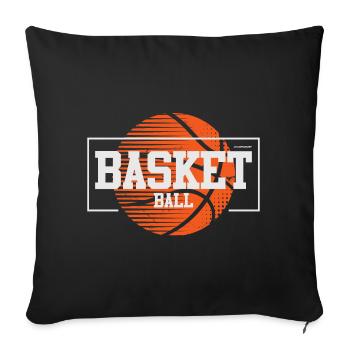 Basket-ball Basketteurs Joueurs - Housse de coussin décorative 45 x 45 cm - noir - Devant