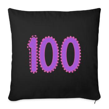 100. 100 JAHRE. 100-JÄHRIGES JUBILÄUM. GEBURTSTAG 100 - Sofakissenbezug 45 x 45 cm - Schwarz - Vorne