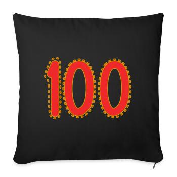 100. 100 YEARS. 100th ANNIVERSARY. BIRTHDAY 100 - Sofa pillowcase 17,3'' x 17,3'' (45 x 45 cm) - black - Front