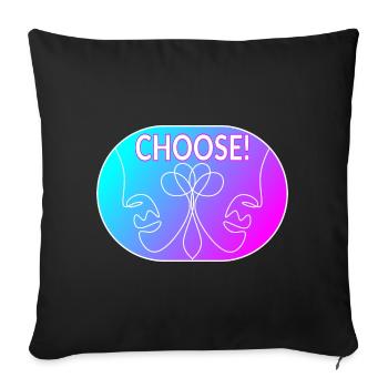 Dessin au trait - Choisir - Housse de coussin décorative 45 x 45 cm - noir - Devant