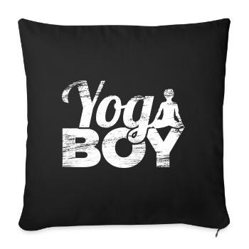 Garçon de yoga - Housse de coussin décorative 45 x 45 cm - noir - Devant
