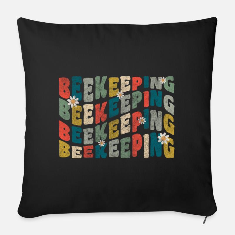 Beekeeper Bee Breeding Beekeeping - Sofa pillowcase 17,3'' x 17,3'' (45 x 45 cm) - black