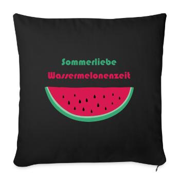 Summer Love Watermelon Time - Sofa pillowcase 17,3'' x 17,3'' (45 x 45 cm) - black - Front