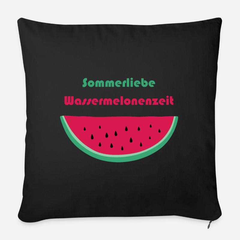 Sommerliebe Wassermelonenzeit - Sofakissenbezug 45 x 45 cm - Schwarz