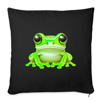 Grenouille - Housse de coussin décorative 45 x 45 cm - noir - Devant