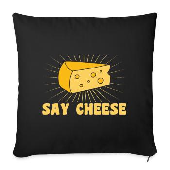 Dites fromage - Housse de coussin décorative 45 x 45 cm - noir - Devant