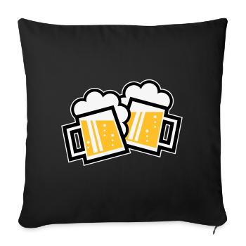XZwei Originale Bayern (dreifarbig) - Sofakissenbezug 45 x 45 cm - Schwarz - Vorne