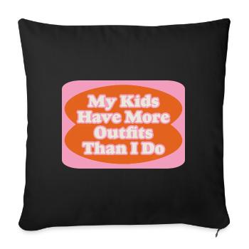 Tenue Battle Maman vs Enfants - Housse de coussin décorative 45 x 45 cm - noir - Devant