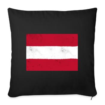 Le drapeau de l’Autriche – un symbole national classique - Housse de coussin décorative 45 x 45 cm - noir - Devant