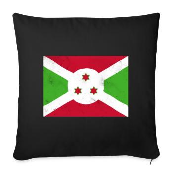 Flag of Burundi - Sofa pillowcase 17,3'' x 17,3'' (45 x 45 cm) - black - Front