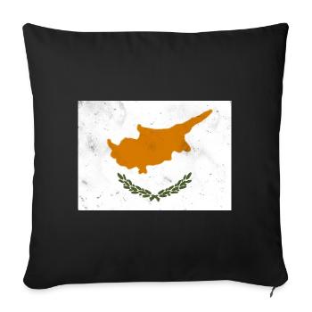 Flag of Cyprus - Sofa pillowcase 17,3'' x 17,3'' (45 x 45 cm) - black - Front