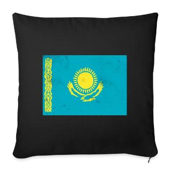 Drapeau du Kazakhstan - Housse de coussin décorative 45 x 45 cm - noir - Devant