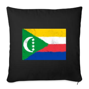 Flag of the Comoros - Sofa pillowcase 17,3'' x 17,3'' (45 x 45 cm) - black - Front