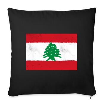 Flagge des Libanon - Sofakissenbezug 45 x 45 cm - Schwarz - Vorne