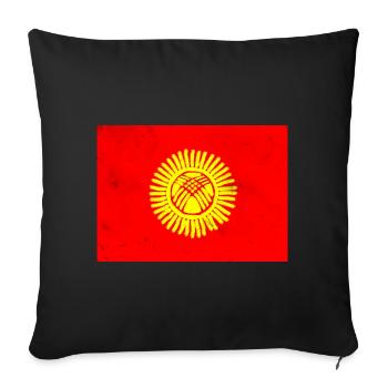 Drapeau du Kirghizistan - Housse de coussin décorative 45 x 45 cm - noir - Devant