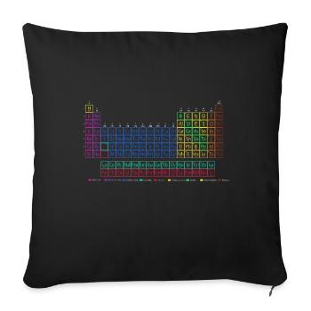 Periodensystem der chemischen Elemente. - Sofakissenbezug 45 x 45 cm - Schwarz - Vorne