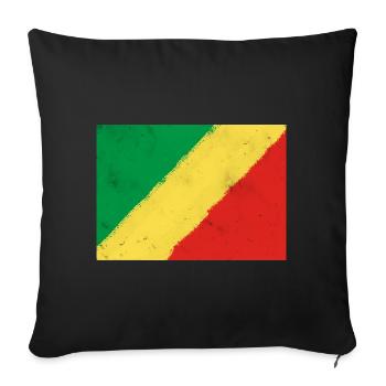 Drapeau de la République du Congo - Housse de coussin décorative 45 x 45 cm - noir - Devant