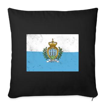 Drapeau de Saint-Marin - Housse de coussin décorative 45 x 45 cm - noir - Devant