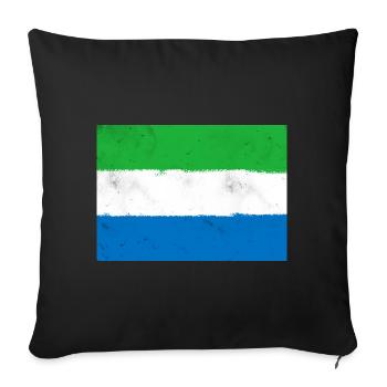 Flag of Sierra Leone - Sofa pillowcase 17,3'' x 17,3'' (45 x 45 cm) - black - Front