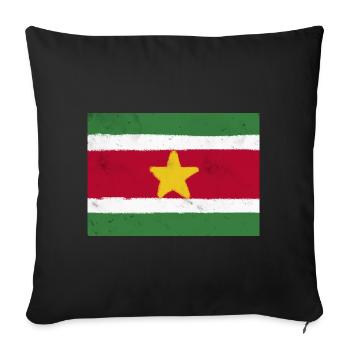 Flag of Suriname - Sofa pillowcase 17,3'' x 17,3'' (45 x 45 cm) - black - Front