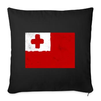Flagge von Tonga - Sofakissenbezug 45 x 45 cm - Schwarz - Vorne