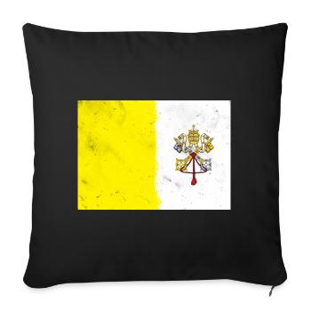 Flag of the Vatican - Sofa pillowcase 17,3'' x 17,3'' (45 x 45 cm) - black - Front