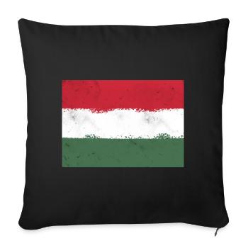 Flag of Hungary - Sofa pillowcase 17,3'' x 17,3'' (45 x 45 cm) - black - Front