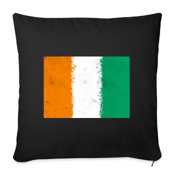 Flag of Côte d'Ivoire - Sofa pillowcase 17,3'' x 17,3'' (45 x 45 cm) - black - Front