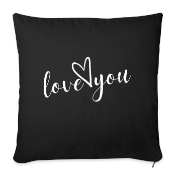 love you - Sofa pillowcase 17,3'' x 17,3'' (45 x 45 cm) - black - Front
