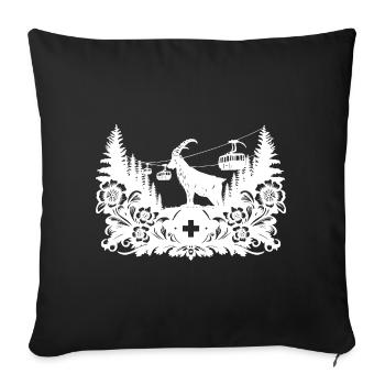 Steinbock_1_white_ - Sofakissenbezug 45 x 45 cm - Schwarz - Vorne