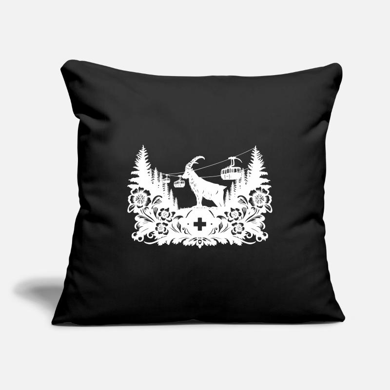 Steinbock_1_white_ Housse de coussin décorative 45 x 45 cm
