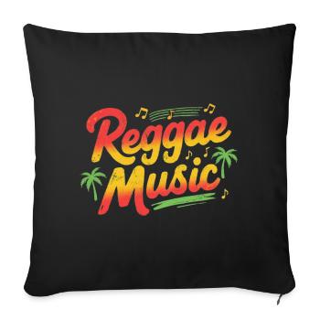 Son et vibrations reggae - Housse de coussin décorative 45 x 45 cm - noir - Devant