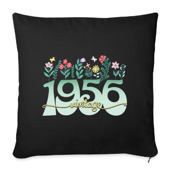 1956 Flowers 70 Years Anniversary Woman - Sofa pillowcase 17,3'' x 17,3'' (45 x 45 cm) - black - Front